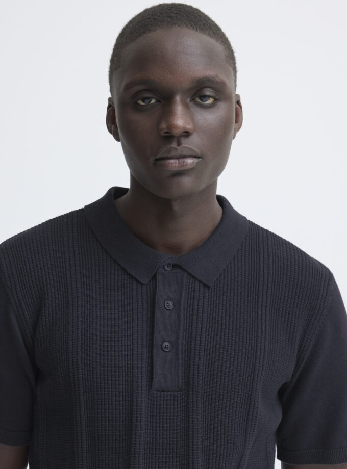 KNIT POLO SHORT - 20720438 - BLACK