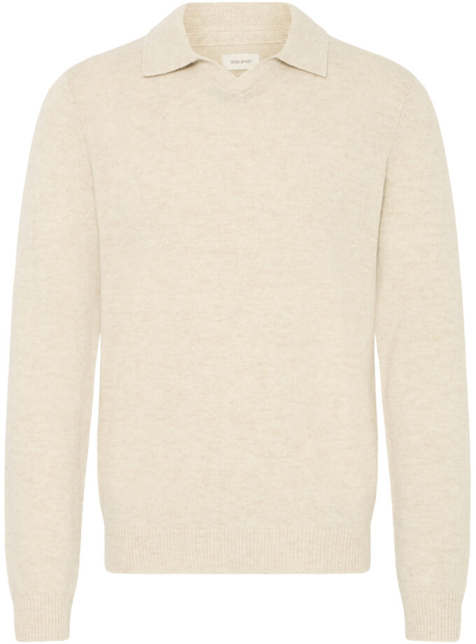 KNIT SWEATER POLO - 20720276 - ECRU