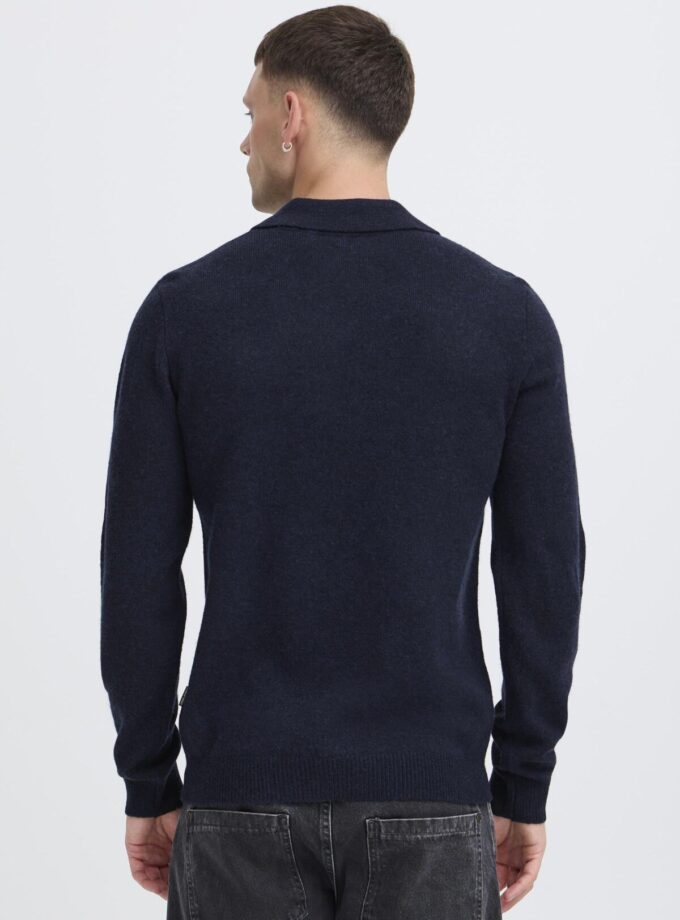 KNIT SWEATER POLO - 20720276 - DARK BLUE