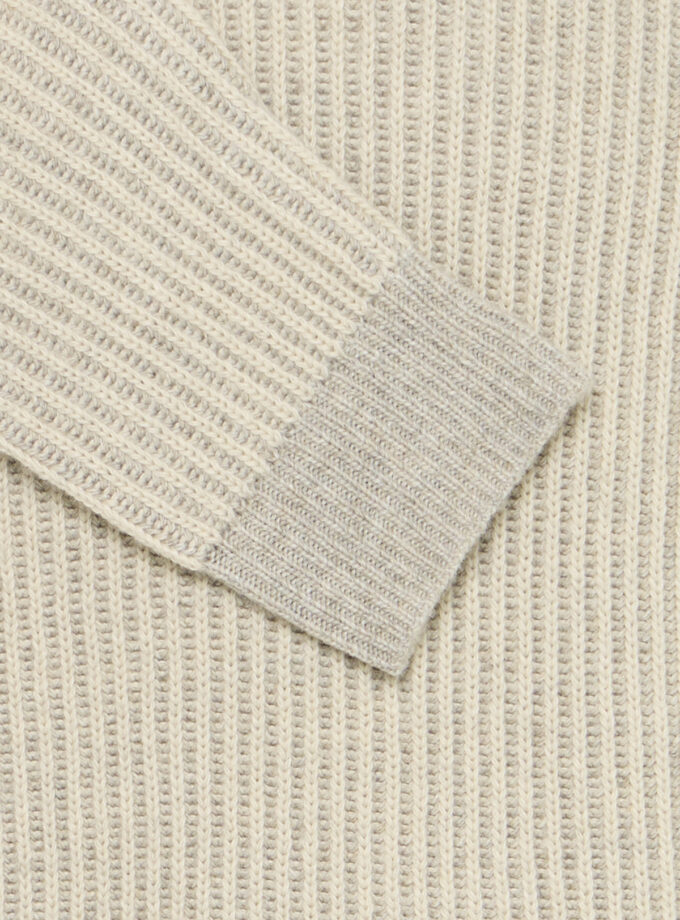 KNIT SWEATER - 20720335 - ECRU MELANGE