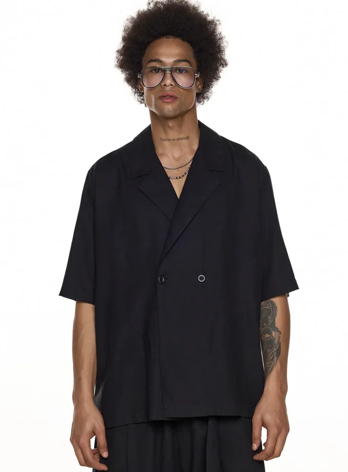 DOUBLE - BREASTED SHORT-SLEEVE SHIRT