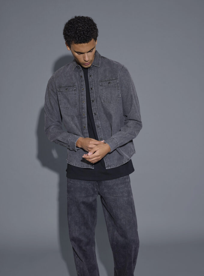 DENIM SHIRT - 20718543 - GREY