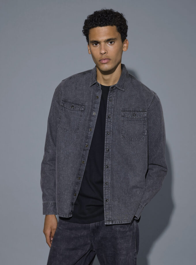DENIM SHIRT - 20718543 - GREY